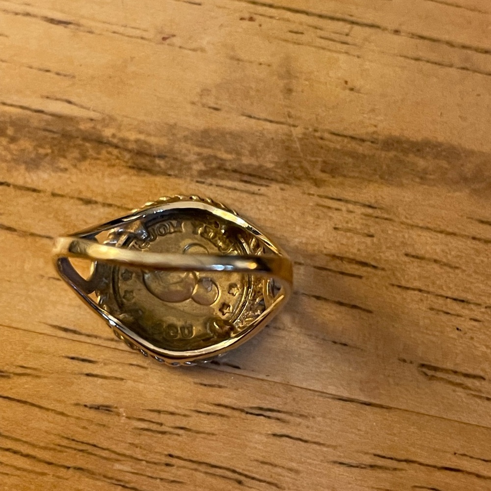Van Dell Disney 10kt Gold Mickey Mouse USA Coin Ring size 5 Vintage Original Box - Picture 7 of 16